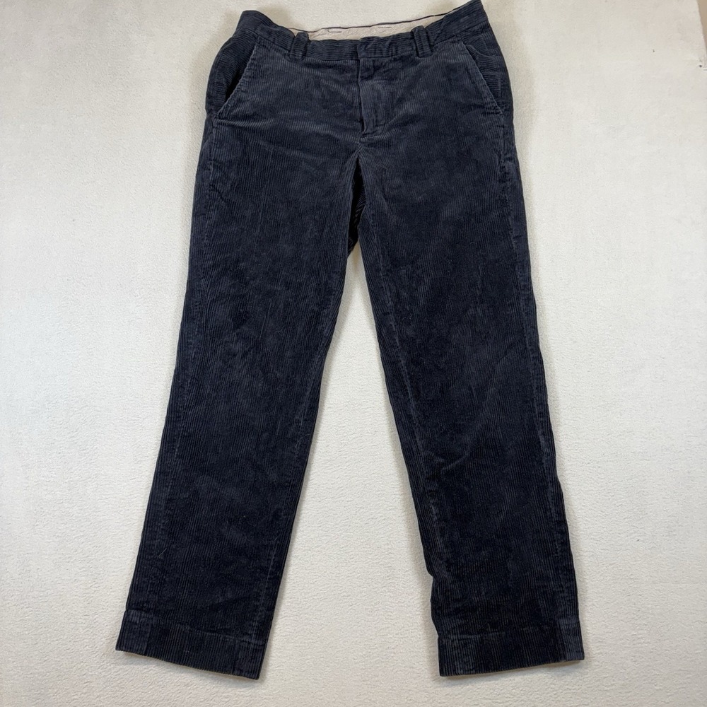 Brooks Brothers Corduroy Pants Men's 32x32 Navy Blue Clark Fit Stretch Chino